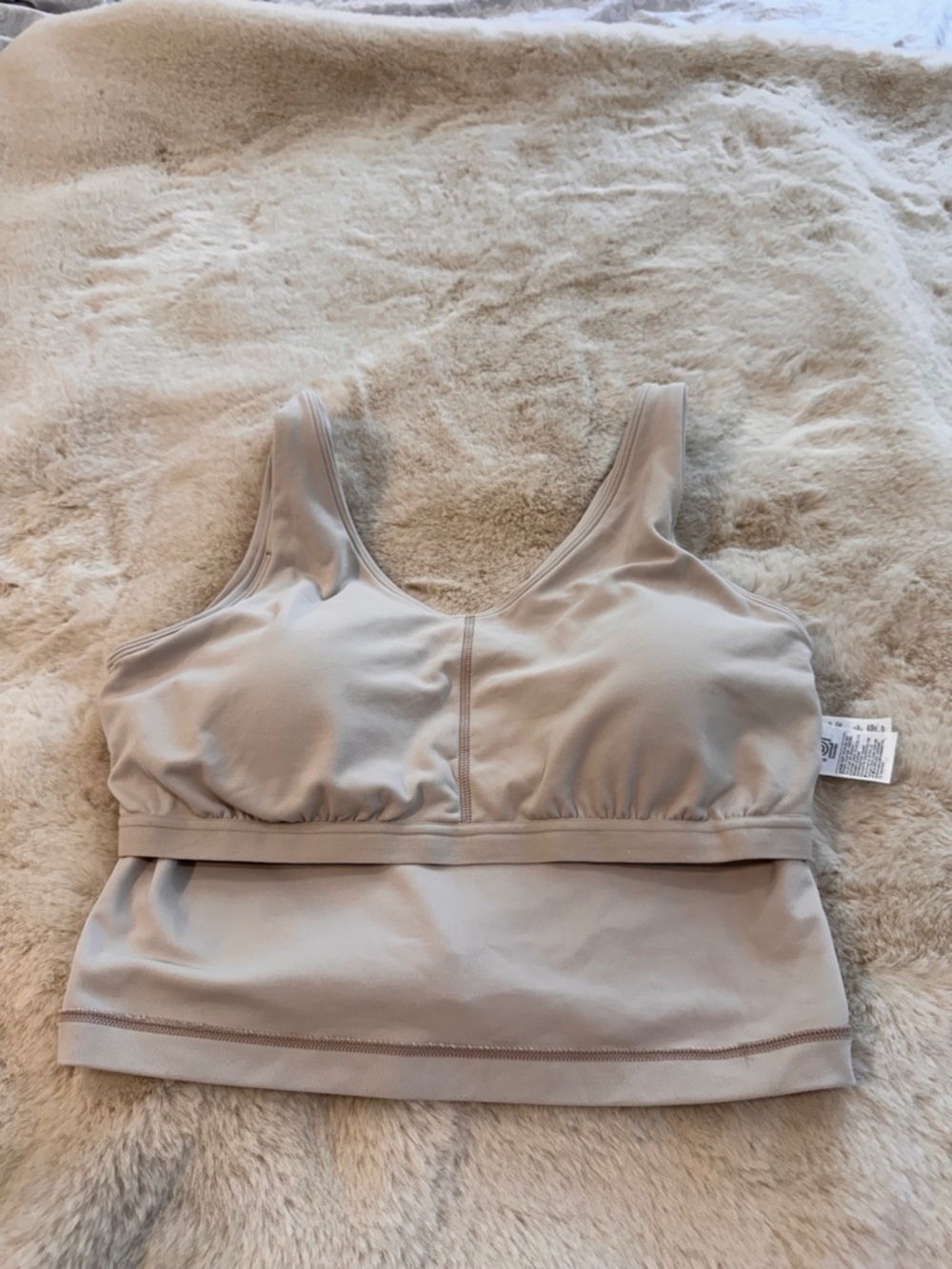 Athleta Neutral Beige Sleeveless Athletic Crop Activewear Tank - Picture 7 of 11